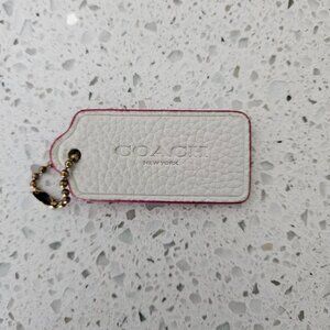 Coach Leather White and Pink Hangtag